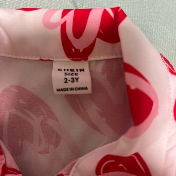 Pink and Red Heart Print Shirt - Picture 2 of 3